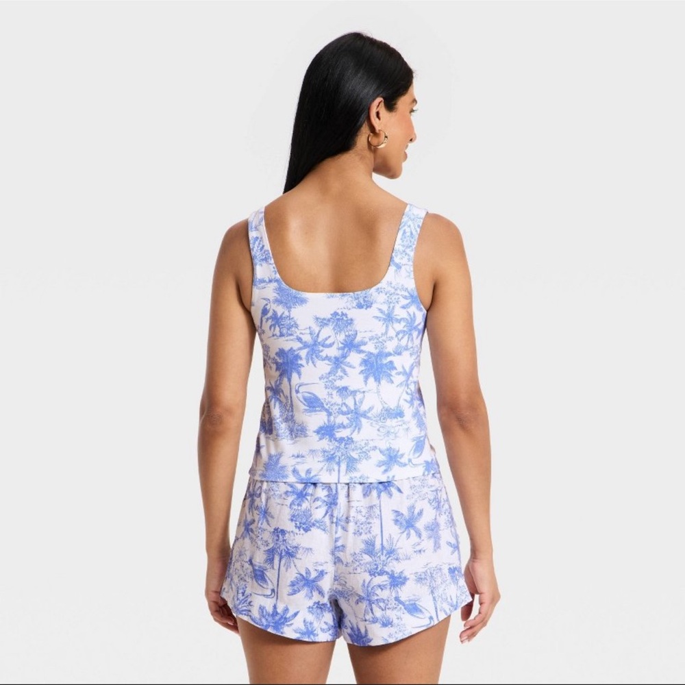 A New Day™ Women's Sculpt Square Tank Top - Blue Toile XL - Picture 2 of 12
